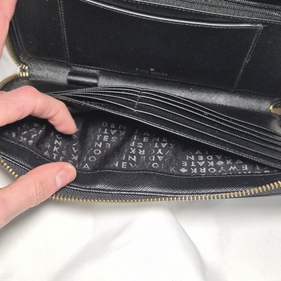 Kate Spade Zip Around Wallet Saffiano PVC Slightly Used No  Kate Spade Large  Stripe Zip Around Wallet